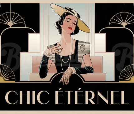 Affiche mode rétro femme