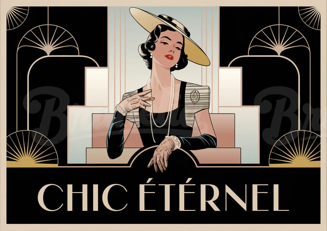 Affiche mode rétro femme