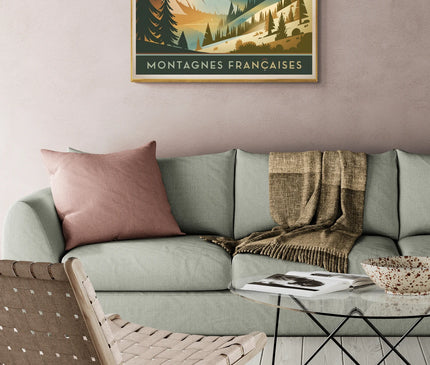 affiche sérénité en montagne rétro