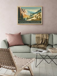Affiche Paysage Montagnard Alpin Art Déco Français