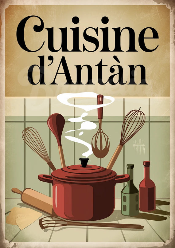 affiche cuisine restaurant ancien