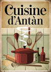 Affiche D'Antan décor rétro casserole rouge Cuisine