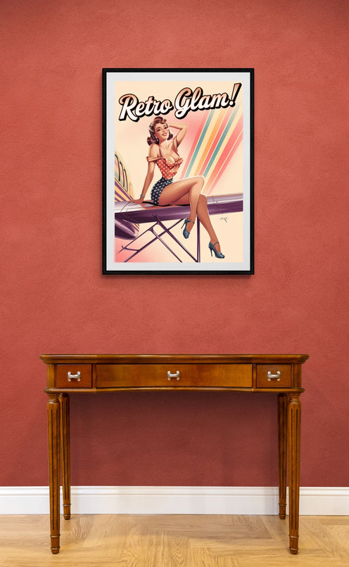 Affiche look rétro pin-up