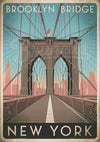 Affiche Brooklyn Bridge perspective symetrique art deco