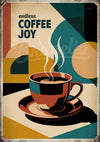 Affiche rétro tasse de café fumante art déco