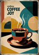Affiche rétro tasse de café fumante art déco