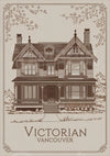 Affiche architecture victorienne Vancouver style rétro