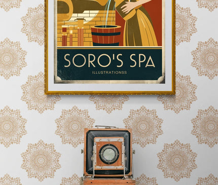 affiche ambiance spa vintage