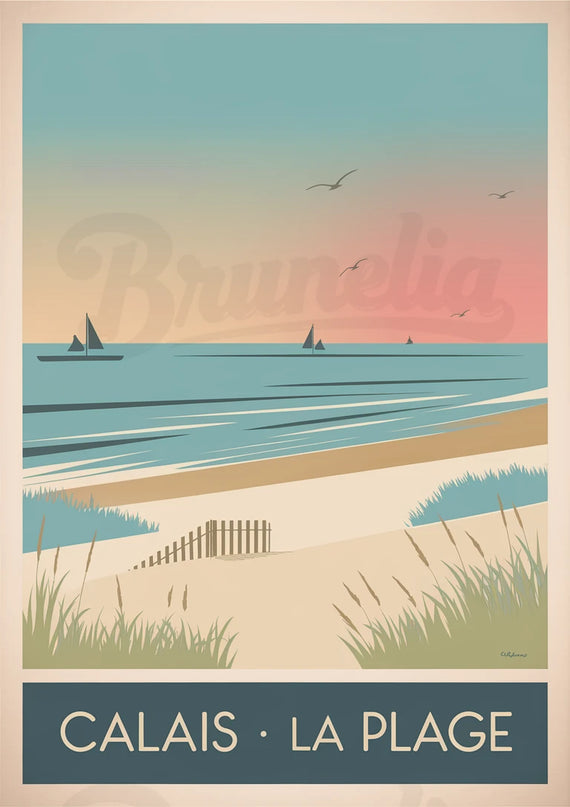 affiche calais la plage
