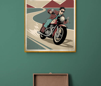 Affiche vintage club de motards rétro
