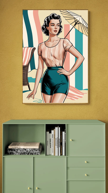 Affiche vintage maillot de bain rétro