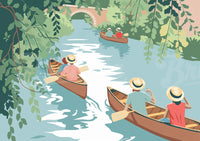 Affiche canotage rivière saules pleureurs
