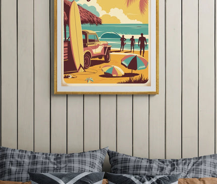 Affiche vintage beach life surf 1