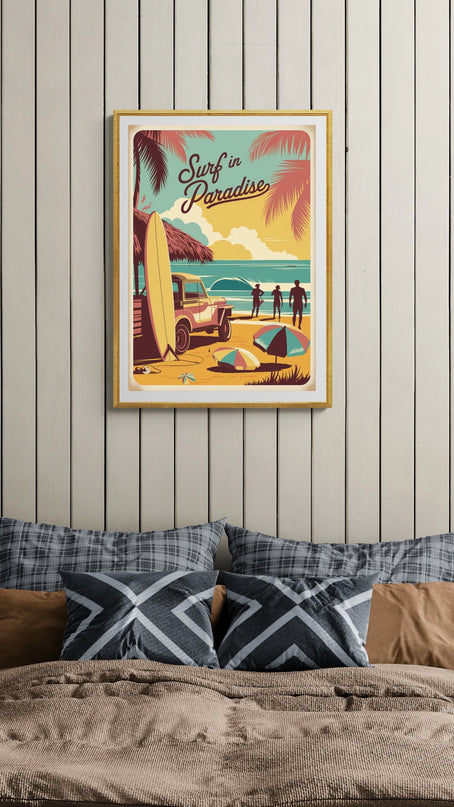 Affiche vintage beach life surf 1