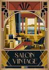 Affiche salon Art déco intérieur années 1920