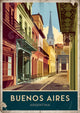 Affiche Buenos Aires rue coloniale église architecture