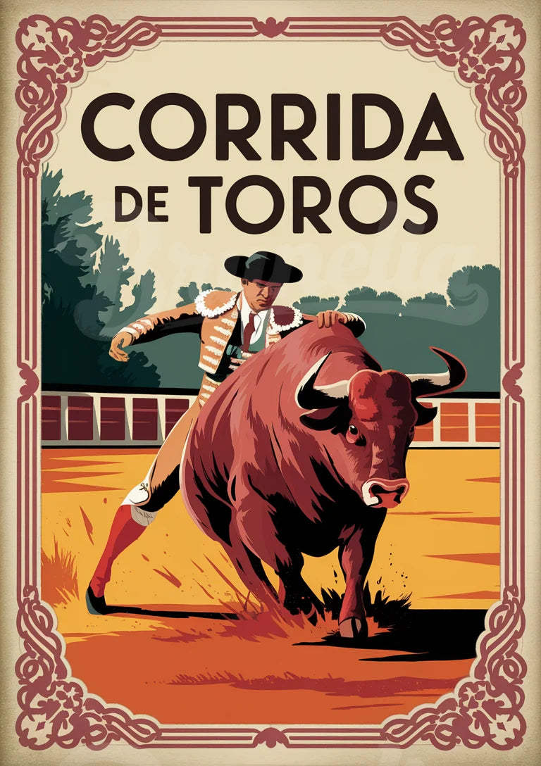 Affiche Corrida de Toros matador arène espagnole
