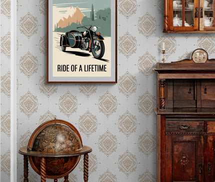 Affiche moto et side-car vintage 1