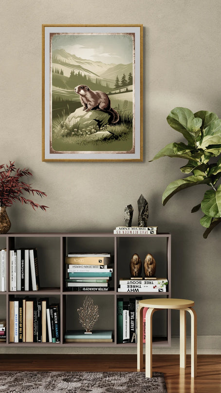 Affiche vintage marmotte