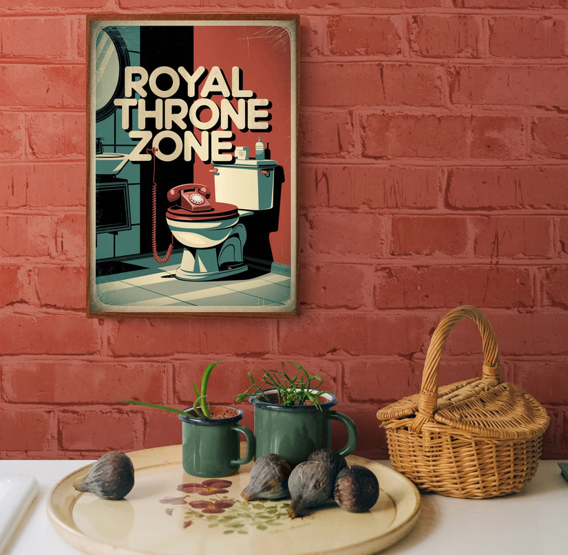 affiche ambiance rétro toilettes