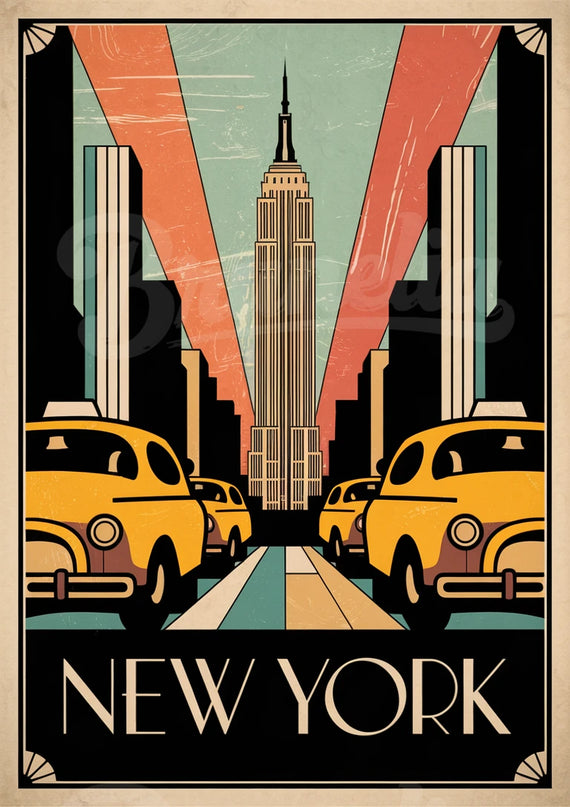 affiche rétro ville