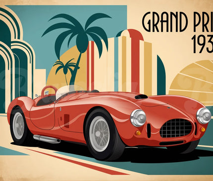 affiche auto vintage