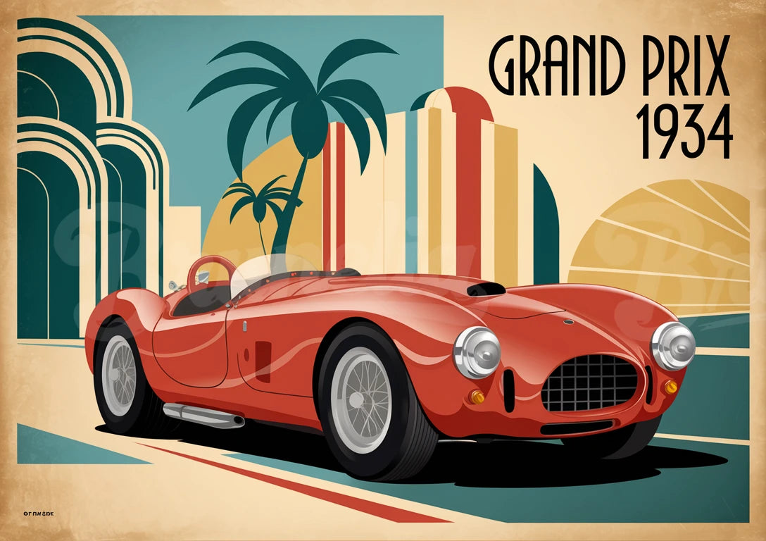 affiche auto vintage