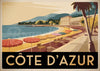 Affiche touristique Côte d'Azur Art Déco années 1930
