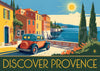 Affiche Automobile rétro bord de mer Provence