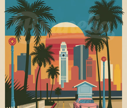affiche vintage los angeles