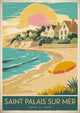 Affiche Saint Palais sur Mer bord de côte avec villa