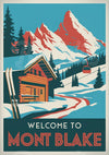 Affiche Mont Blake station de ski alpine vintage