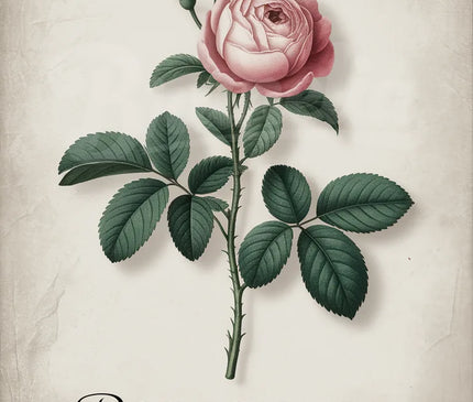 Affiche vintage rose ancienne