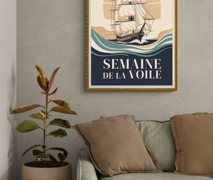 affiche vintage bateau