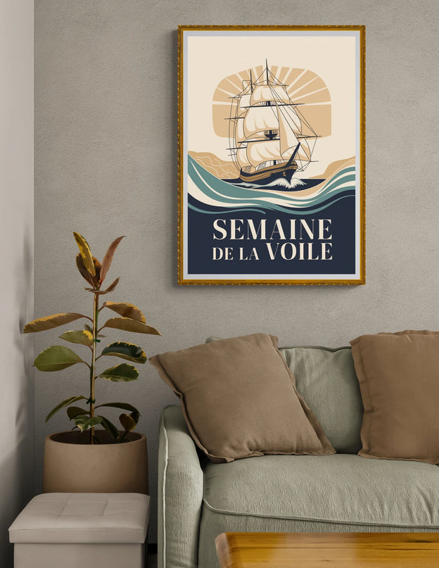 affiche vintage bateau