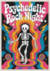 Affiche Psychedelic Rock Night squelette années 70