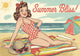 Affiche femme plage rétro années 1950 Summer Bliss