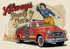Affiche pompiers rétro camion d'intervention années 50