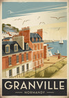 Affiche Granville bord de mer architecture normande vintage