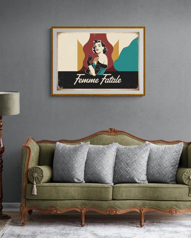 Affiche femme fatale vintage
