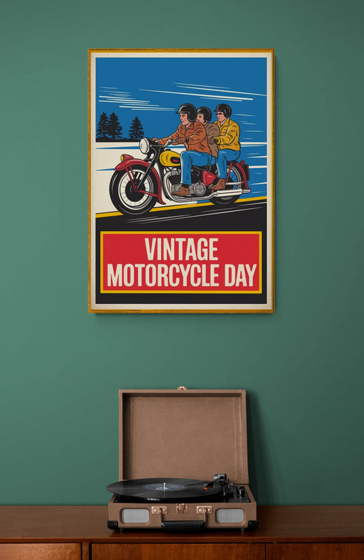 Affiche affiche événement moto vintage