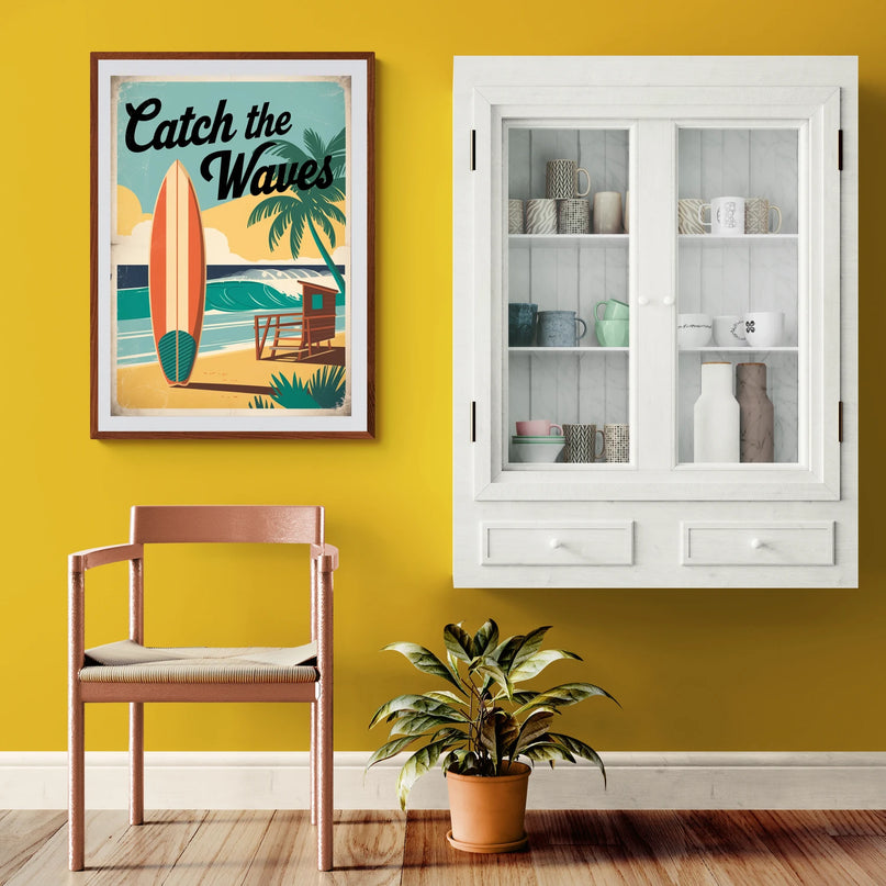 Affiche vintage surf trip