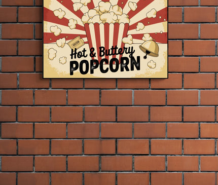 Affiche vendeur pop-corn vintage