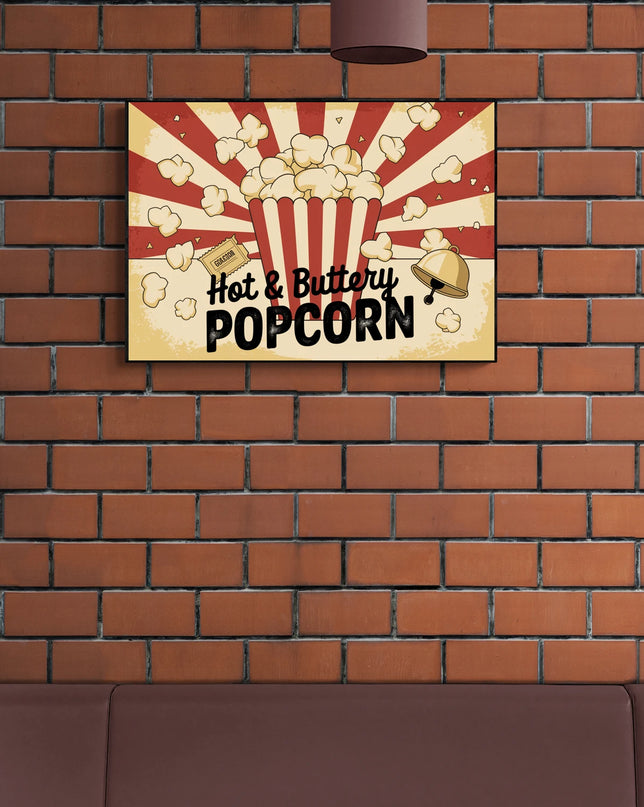 Affiche vendeur pop-corn vintage