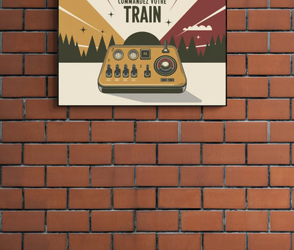 Affiche contrôleur train miniature rétro