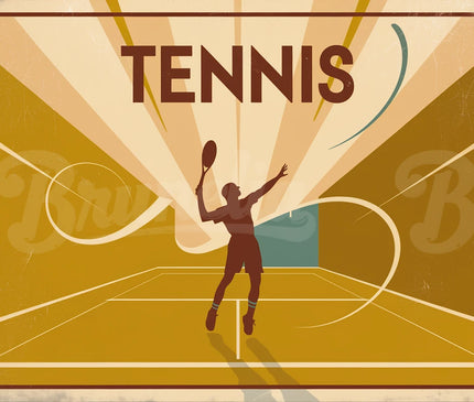 affiche de tennis rétro