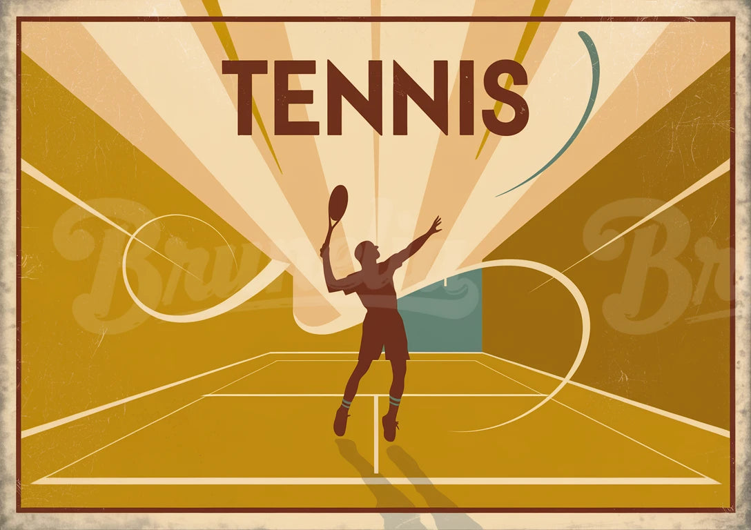 affiche de tennis rétro