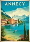 Affiche Annecy lac alpin années 1930