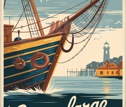 Affiche vintage chalutier
