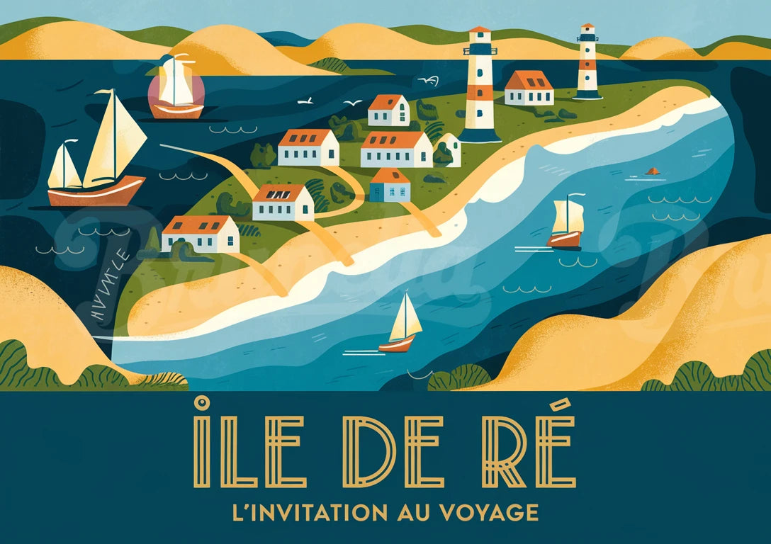 affiche vintage ile de ré